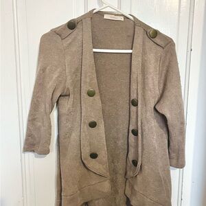 Bohme Taupe Cardigan with Button Accents